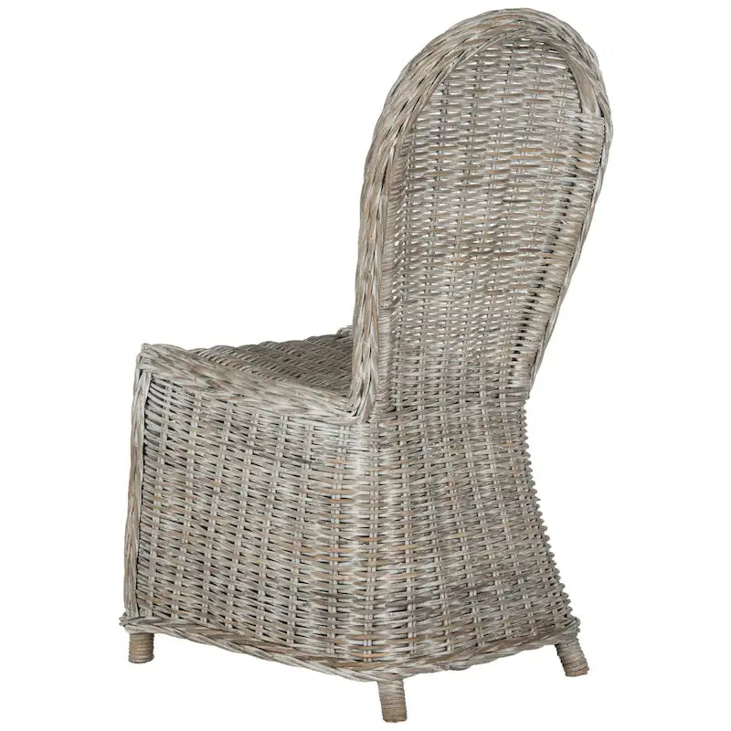 White Washed Rattan Dining Chair (Set of 2) 20Wx26Dx41H