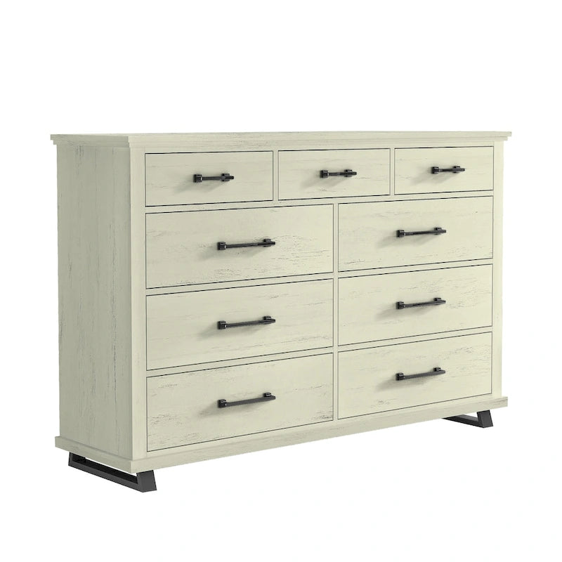 Farmhouse 4-Piece Bedroom Set - 2 Nightstand, 1 Chest and 1 Dresser