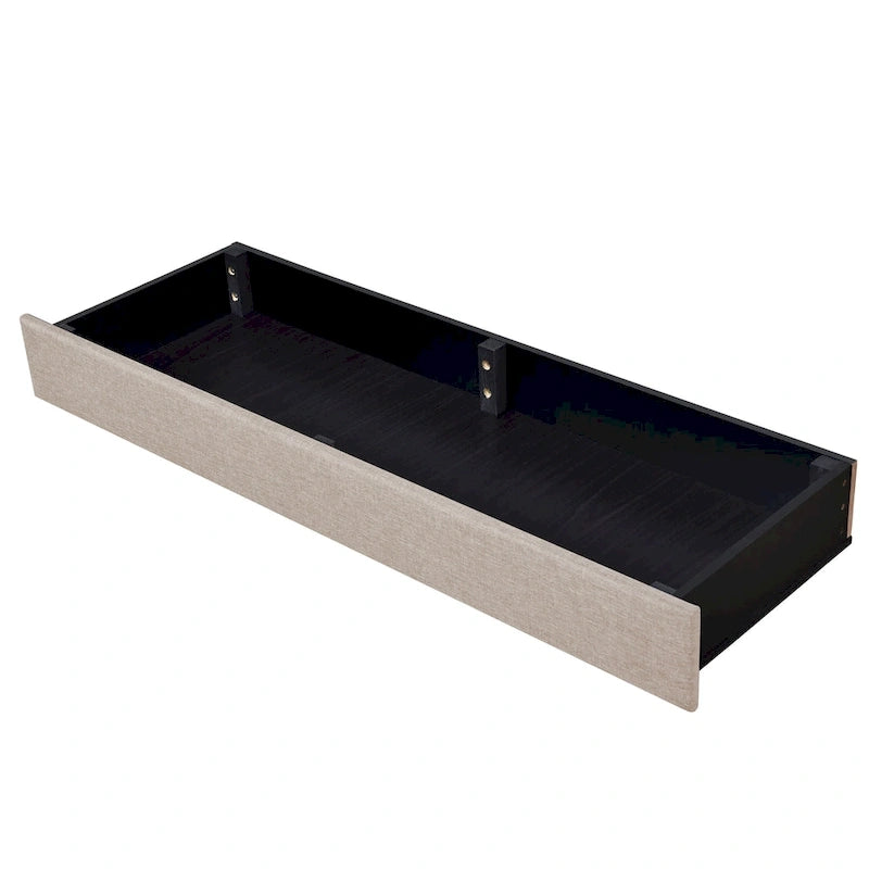 Queen Size Linen Upholstered Platform Bed with 3 Drawers and Storage
