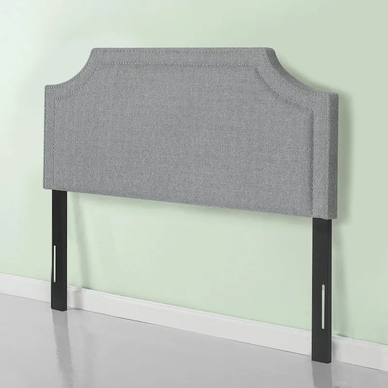 Fabric Upholstered Headboard with Nailhead for Queen Bed