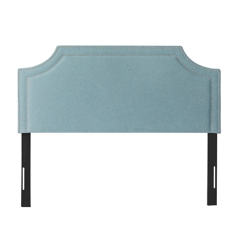 Fabric Upholstered Headboard with Nailhead for Queen Bed