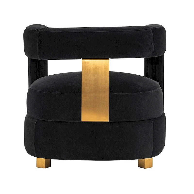 Modern Velvet Accent Chair Set of 2 with Gold Metal Legs