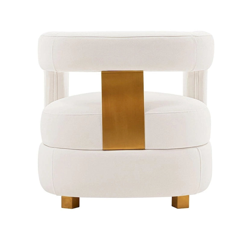 Modern Velvet Accent Chair Set of 2 with Gold Metal Legs