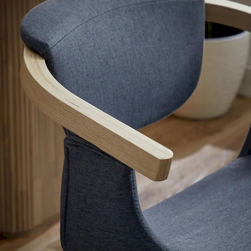 Swivel Upholstered and Wood Accent Chair
