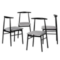 Modern Industrial Fabric and Metal 4-Piece Dining Chair Set