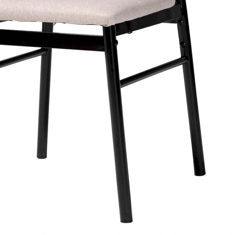 Modern Industrial Fabric and Metal 4-Piece Dining Chair Set