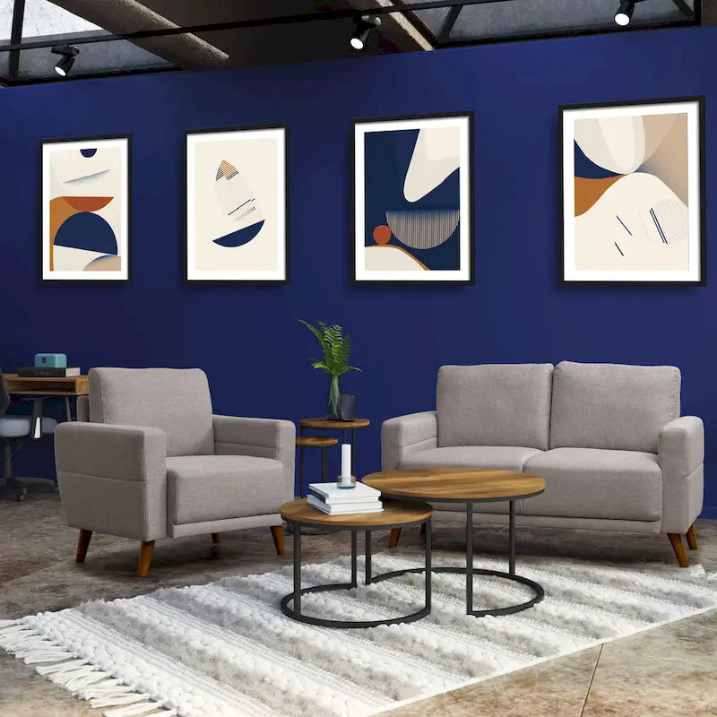Modern Armchair, Light Grey