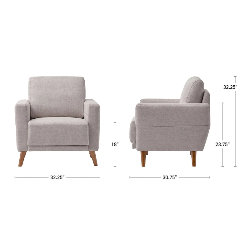 Modern Armchair, Light Grey