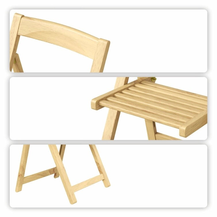 Weather Resistant Folding Outdoor Wood Chair (Set of 2)