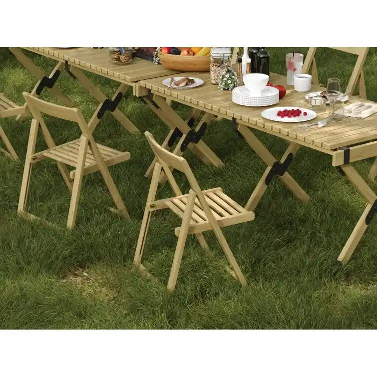 Weather Resistant Folding Outdoor Wood Chair (Set of 2)